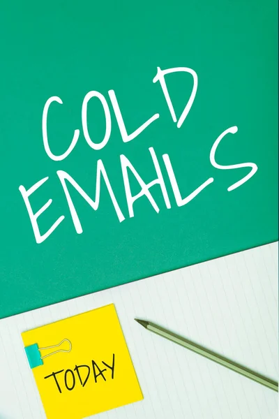 Conceptual Display Cold Emails Word Unsolicited Email Sent Receiver Prior — Stock Photo, Image