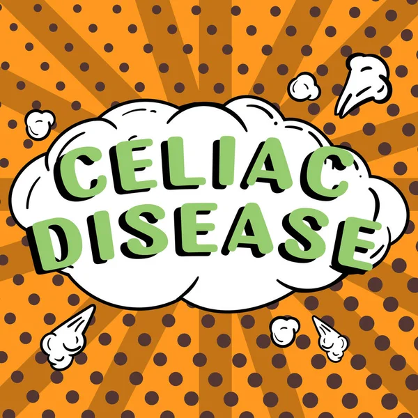 Szöveg Jele Mutatja Celiac Betegség Üzleti Megközelítés Vékonybél Túlérzékeny Glutén — Stock Fotó