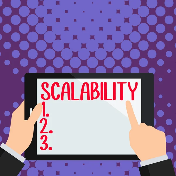 Handwriting Text Scalability Business Showcase Capable Being Easily Expanded Upgraded — Foto Stock