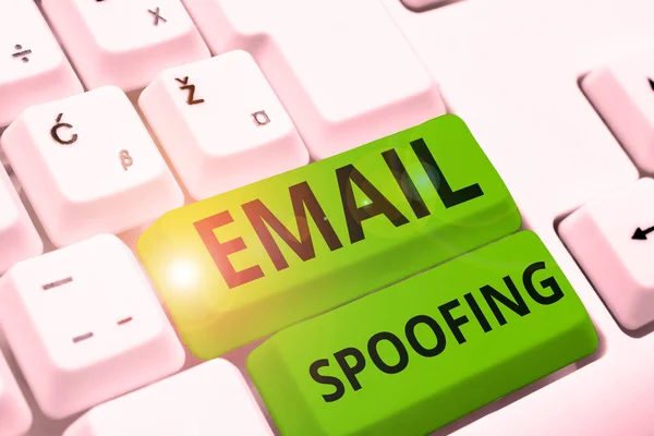 Assinar Exibindo Email Spoofing Conceito Que Significa Proteger Acesso Conteúdo — Fotografia de Stock