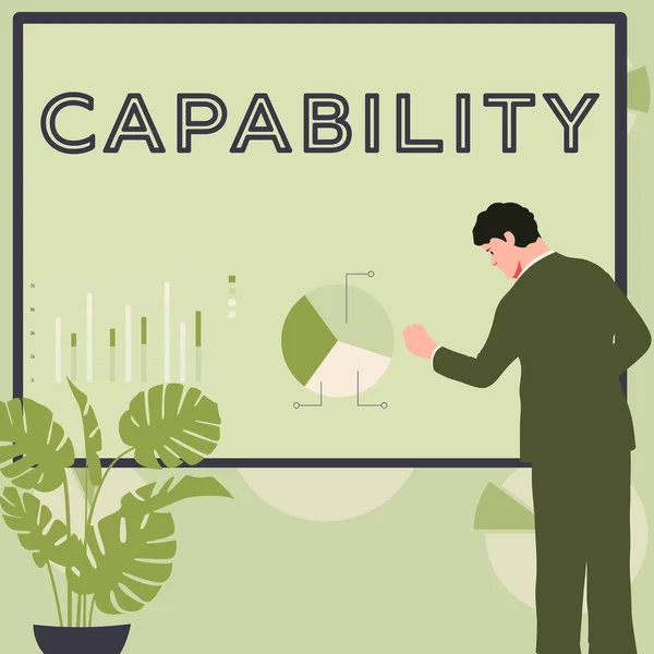 Text Caption Presenting Capability Concept Meaning Facility Potential Indicated Use — Stock Photo, Image