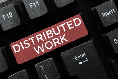 Conceptual display Distributed Work, Business overview practiced by enterprises using network facilities