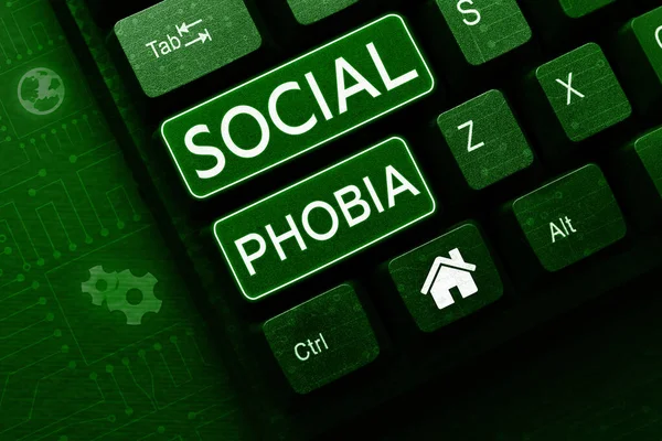 Conceptual Display Social Phobia Internet Concept Overwhelming Fear Social Situations —  Fotos de Stock