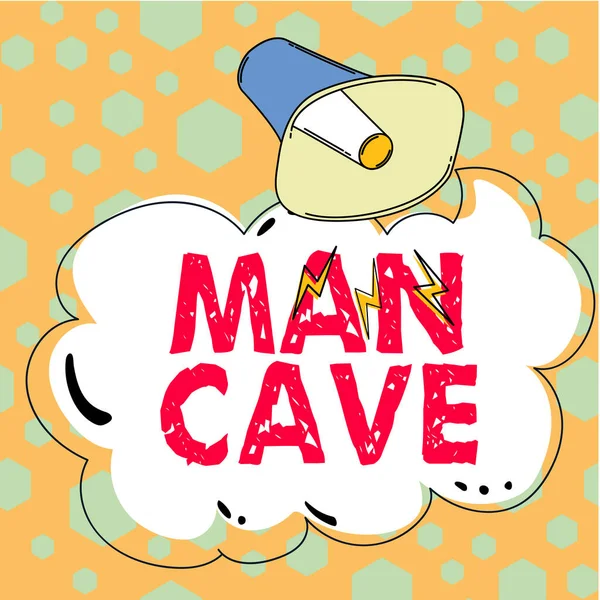 Ispirazione Che Mostra Segno Man Cave Business Concept Una Stanza — Foto Stock