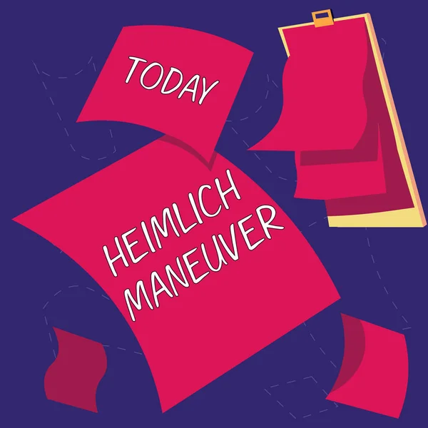 Концептуальний Підпис Heimlich Maneuver Концепція Означає Застосування Вгору Тиску Разі — стокове фото