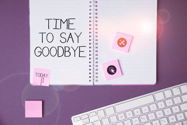 Conceptual caption Time to Say Goodbye, Concept meaning Bidding Farewell So Long See You Until we meet again