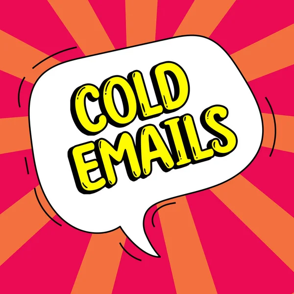 Texto Caligrafia Emails Frios Foto Conceitual Mail Não Solicitado Enviado — Fotografia de Stock