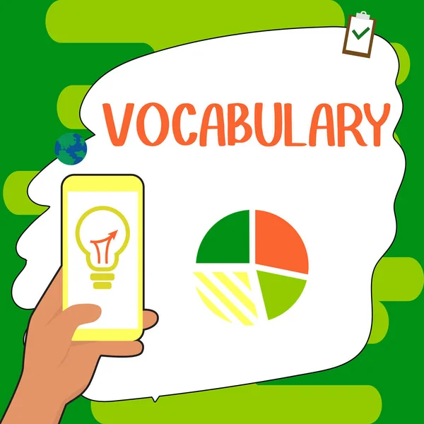 Text Sign Showing Vocabulary Business Showcase Collection Words Phrases Alphabetically — 图库照片