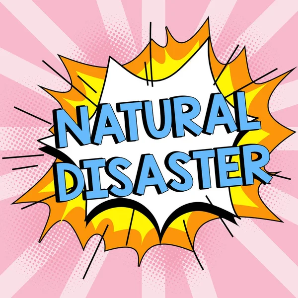 Scrittura Visualizzando Testo Natural Disaster Vetrina Aziendale Che Verifica Nel — Foto Stock