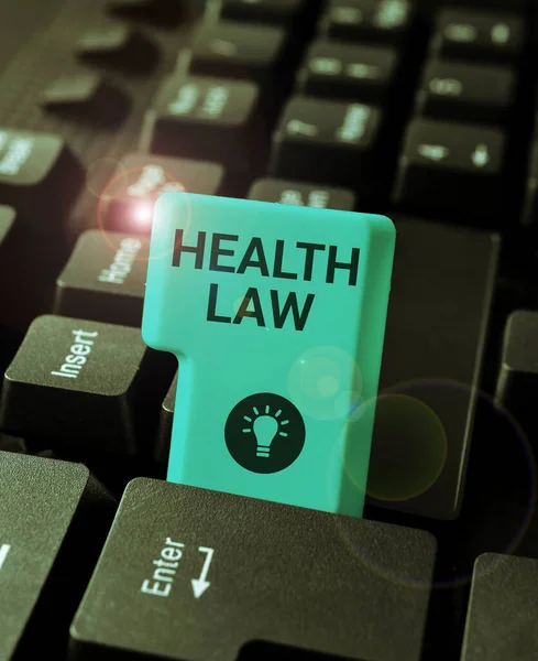 Inspiration showing sign Health Law, Business approach law to provide legal guidelines for the provision of healthcare