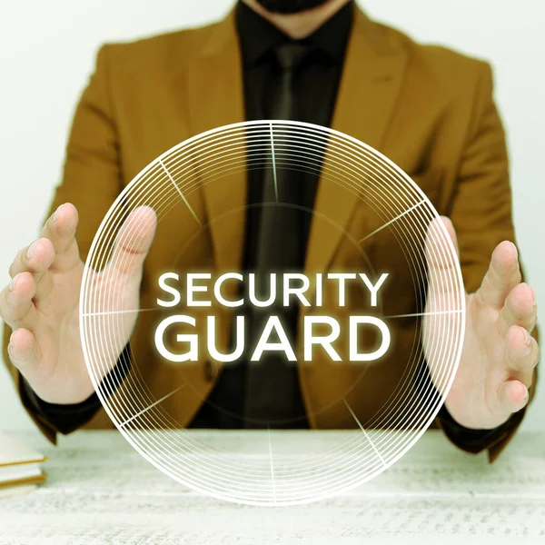 Handwriting Text Security Guard Business Showcase Tools Used Manage Multiple — Fotografia de Stock