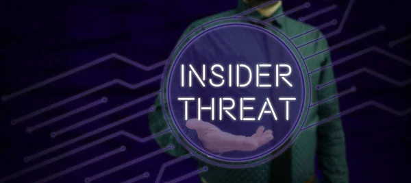 Inspirace Znamením Insider Threat Business Idea Bezpečnostní Hrozba Která Pochází — Stock fotografie