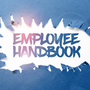 Text sign showing Employee Handbook, Conceptual photo Document that contains an operating procedures of company
