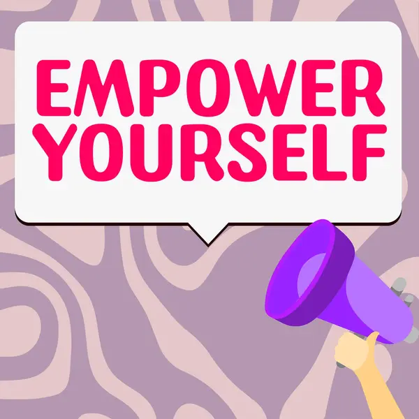 Text Sign Showing Empower Yourself Conceptual Photo Taking Control Life — Stockfoto