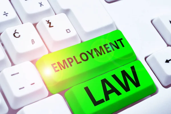 Inspiration showing sign Employment Law, Business overview deals with legal rights and duties of employers and employees