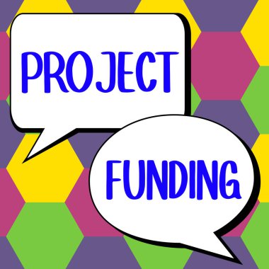 Proje Finansmanı sunan metin başlığı, daha büyük ve başarılı olması için kuruluş için ödeme yapan iş konsepti