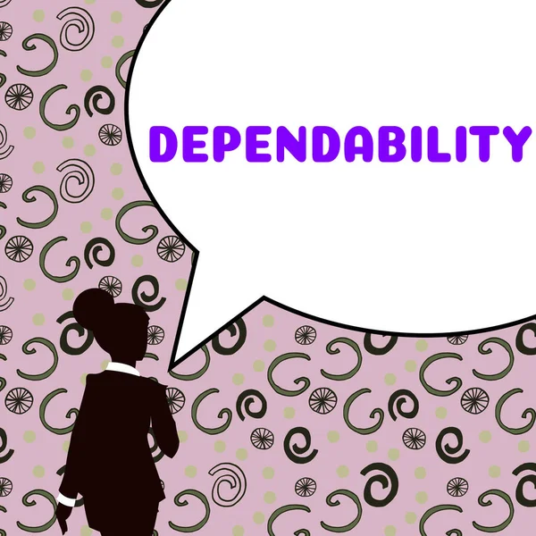 Legenda Conceitual Dependabilidade Palavra Para Ser Confiável Dependente — Fotografia de Stock