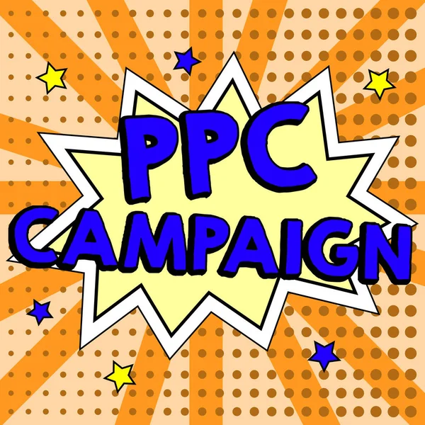 Inspirace Ukazující Ceduli Ppc Campaign Business Showcase Použití Ppc Propagaci — Stock fotografie