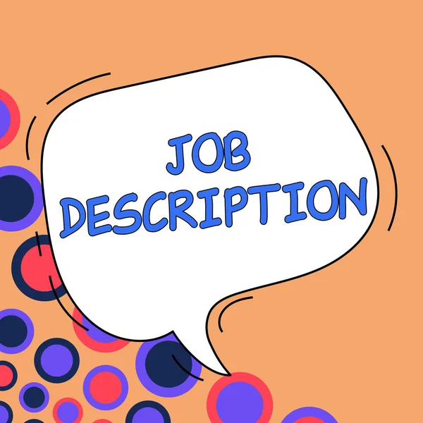 Text Zobrazující Inspiraci Job Description Business Showcase Dokument Popisující Povinnosti — Stock fotografie