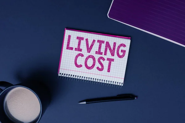 Hand Writing Sign Living Cost Conceptual Photo Amount Money Person — 스톡 사진