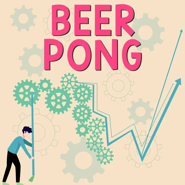 Handschrift Tekst Bier Pong Internet Concept Een Spel Met Een — Stockfoto