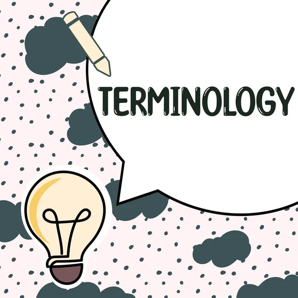 Conceptual Display Terminología Enfoque Empresarial Términos Utilizados Con Particular Aplicación — Foto de Stock