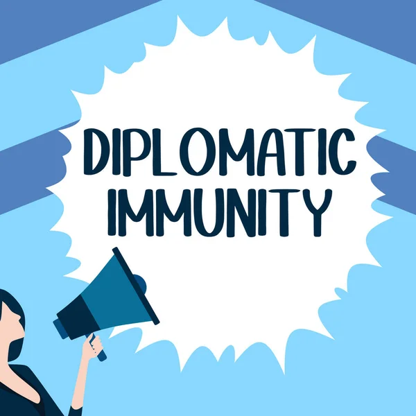 Inspiratie Toont Teken Diplomatieke Immuniteit Zakelijke Benadering Recht Dat Buitenlandse — Stockfoto
