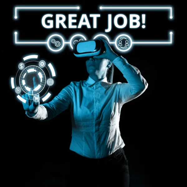 Fogalmi Felirat Great Job Business Koncepció Használt Dicséret Valaki Valamit — Stock Fotó