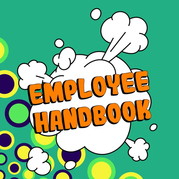 Sign Displaying Employee Handbook Word Written Document Contains Operating Procedures — Foto Stock