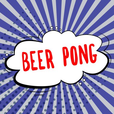Metin Beer Pong, Business approach a game with a set of beer-contains cups and jumping and throw a ping-ping-pong ball
