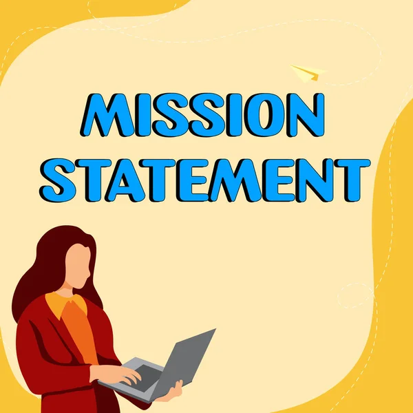 Esposizione Concettuale Mission Statement Business Showcase Sintesi Formale Degli Obiettivi — Foto Stock