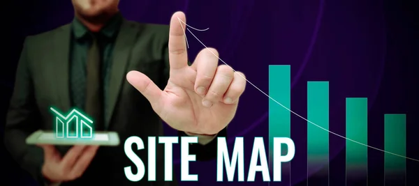 Visualización Conceptual Mapa Del Sitio Internet Concepto Diseñado Para Ayudar —  Fotos de Stock