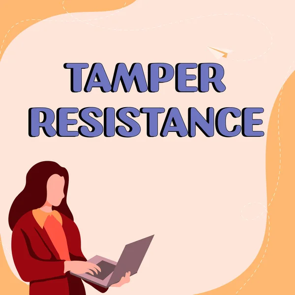 Writing Displaying Text Tamper Resistance Business Overview Resilent Physical Harm — Stock Photo, Image