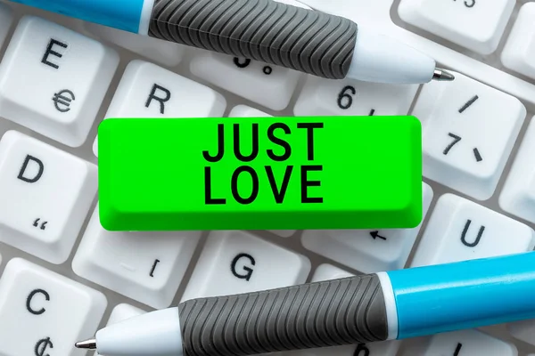 Writing Displaying Text Just Love Business Concept Being Interested Physically — ストック写真