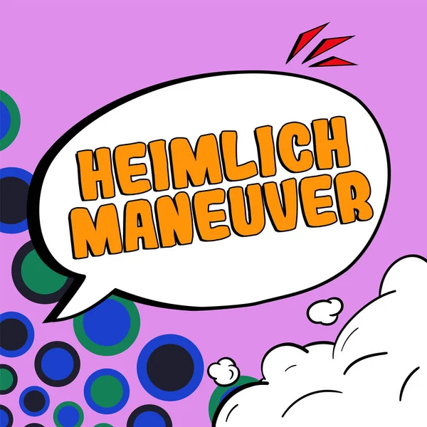 Znak Pisma Ręcznego Heimlich Manewr Podejście Biznesowe Zastosowanie Ciśnienia Górę — Zdjęcie stockowe