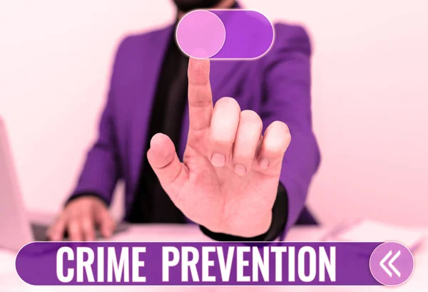 Conceptual Display Crime Prevention Business Idea Federal Offense Actions Illegal —  Fotos de Stock