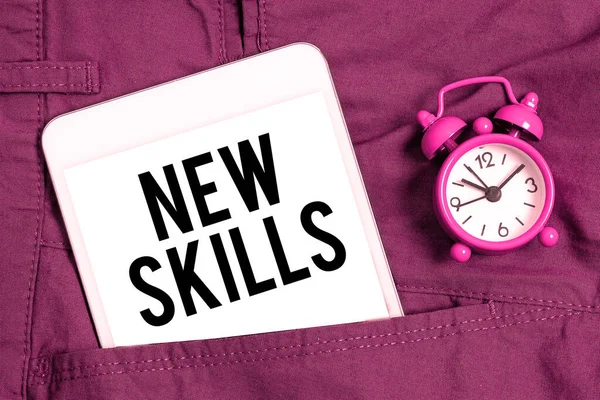 Sign Displaying New Skills Business Approach Recently Acquired Learned Abilities — 스톡 사진
