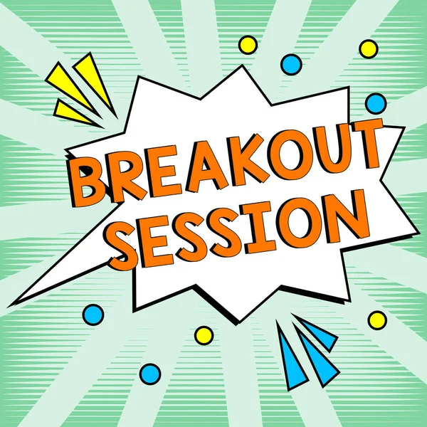Conceptual Display Breakout Session Word Written Workshop Discussion Presentation Specific — Fotografia de Stock