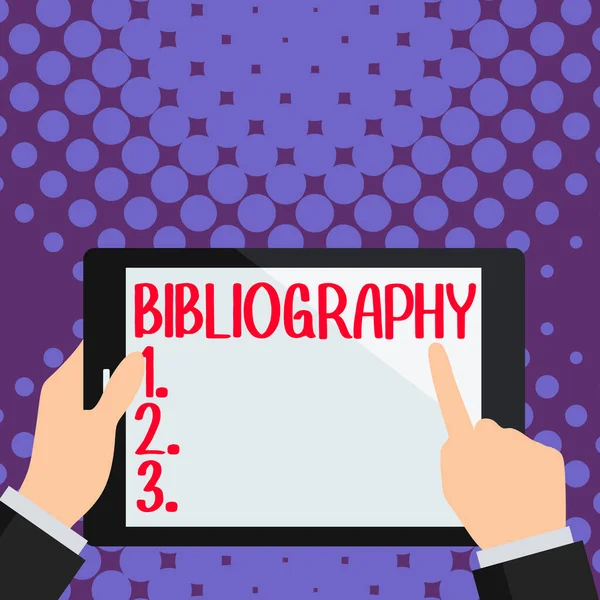 Text Sign Showing Bibliography Business Approach List Writings Relating Particular — Photo