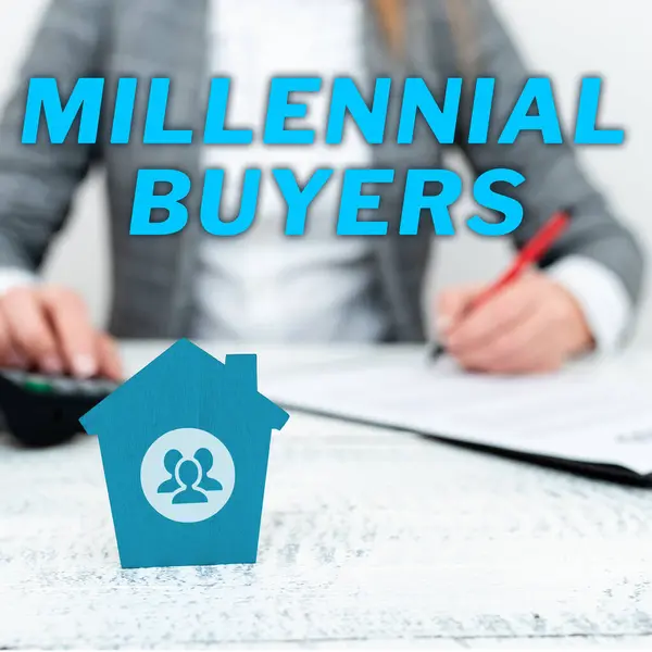 Inspiration Showing Sign Millennial Buyers Business Approach Type Consumers Interested — Fotografia de Stock