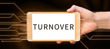 İşaret cirosunu gösteren ilhamlar, örgütten ayrılan işçilerin yüzdesi üzerine yazılmış kelimeler