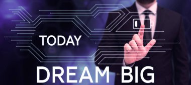 Ulaşmak istediğiniz yüksek değerli bir şeyi düşünmek için ilham kaynağı olan Büyük İş yaklaşımını gösteren metin