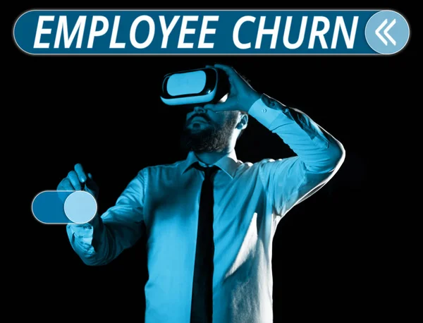 Text Sign Showing Employee Churn Conceptual Photo Rate Change Existing — Fotografia de Stock