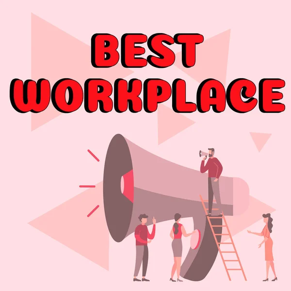 Text Caption Presenting Best Workplace Business Showcase Ideal Company Work —  Fotos de Stock