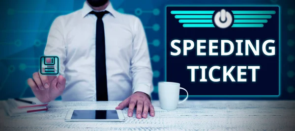 Podpis Koncepcyjny Speeding Ticket Business Showcase Test Psychologiczny Dla Maksymalnej — Zdjęcie stockowe
