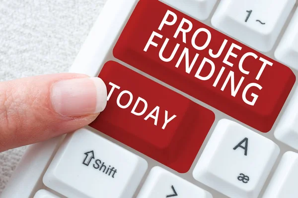 Tekst Bijschrift Presenteren Project Financiering Business Aanpak Betalen Voor Het — Stockfoto