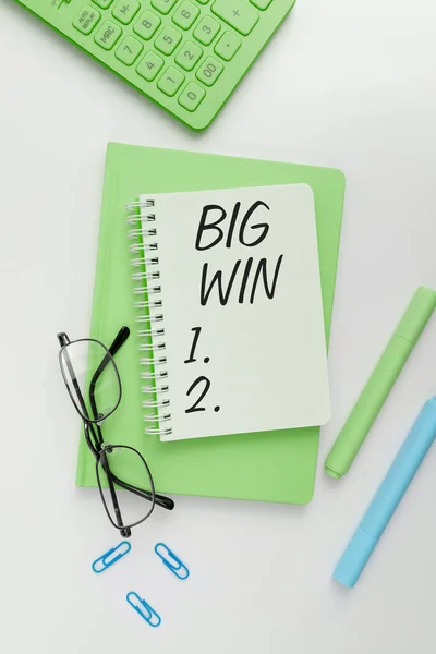 Text Sign Showing Big Win Internet Concept Having Won Important — 스톡 사진