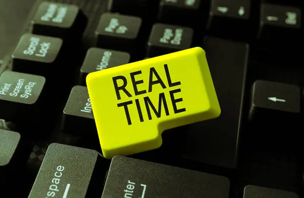 Conceptual Caption Real Time Business Approach Actual Time Which Processes — Fotografia de Stock