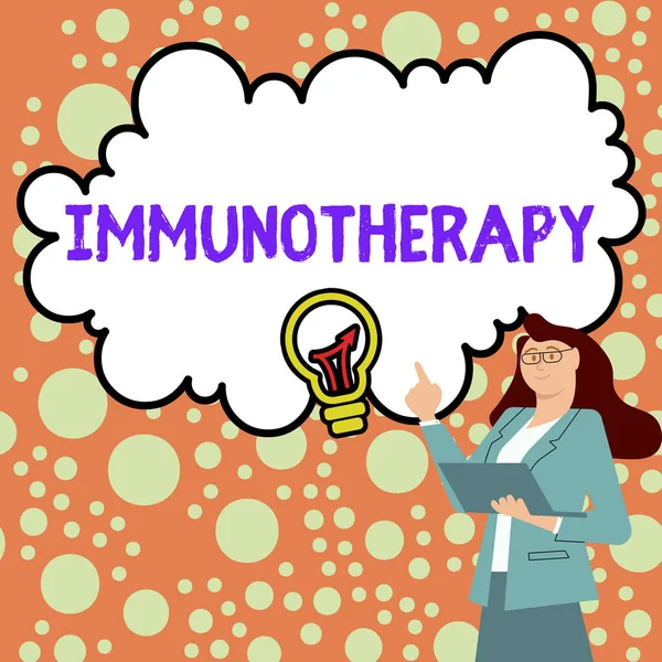 Signo Escritura Mano Inmunoterapia Fototratamiento Conceptual Prevención Enfermedades Que Implica —  Fotos de Stock