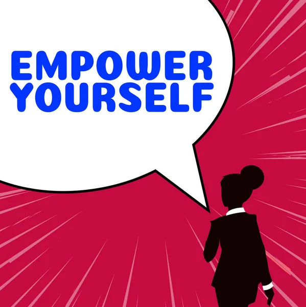 Text Sign Showing Empower Yourself Business Overview Taking Control Life — Stockfoto